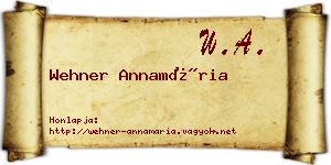 Wehner Annamária névjegykártya